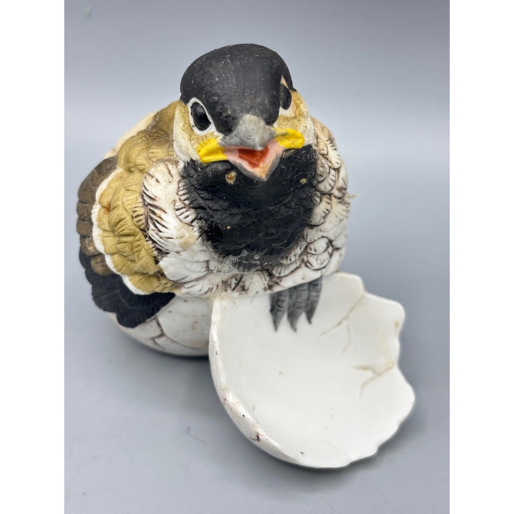 Chickadee Andrea by Sadek 1990 Ceramic Figurine‎ Bird Hatching Egg Collectible